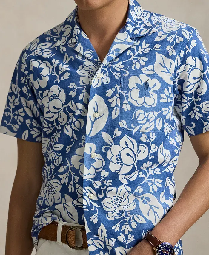 Polo Ralph Lauren Men's Classic-Fit Floral Oxford Camp Shirt Men's Fashion & Accessories