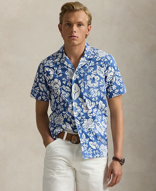 Polo Ralph Lauren Men's Classic-Fit Floral Oxford Camp Shirt Men's Fashion & Accessories