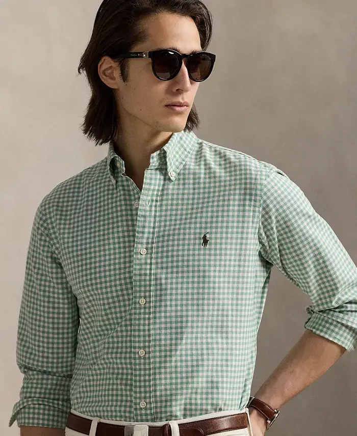 Polo Ralph Lauren Men's Classic-Fit Gingham Oxford Shirt Men's Fashion & Accessories