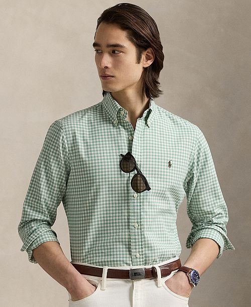 Polo Ralph Lauren Men's Classic-Fit Gingham Oxford Shirt Men's Fashion & Accessories