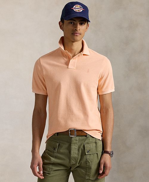Polo Ralph Lauren Men's Classic-Fit Mineral-Dyed Mesh Polo Shirt Men's Fashion & Accessories