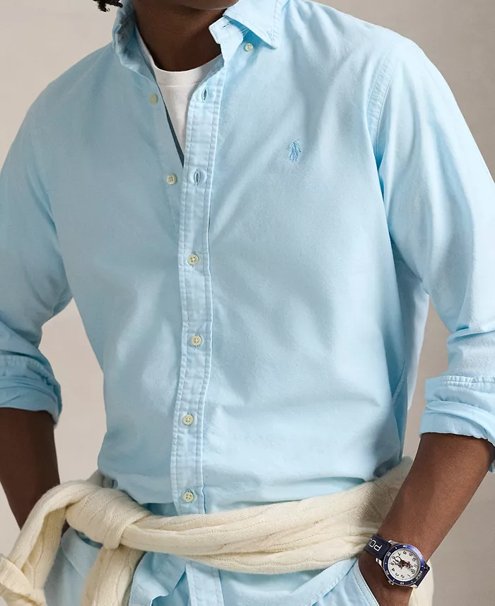 Polo Ralph Lauren Men's Classic Fit Mineral-Dyed Oxford Shirt Men's Fashion & Accessories