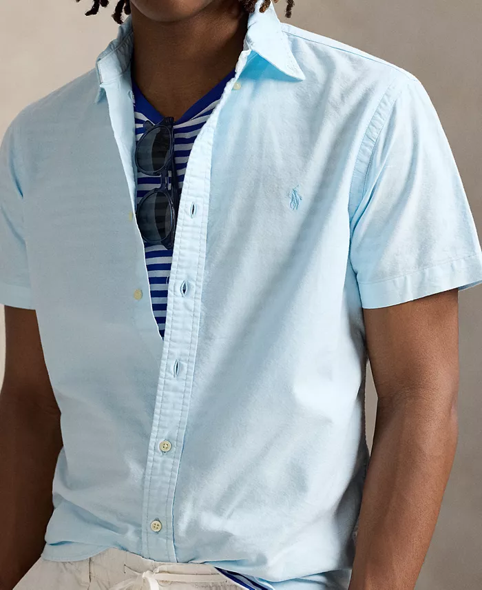Polo Ralph Lauren Men's Classic-Fit Mineral-Dyed Oxford Shirt Men's Fashion & Accessories