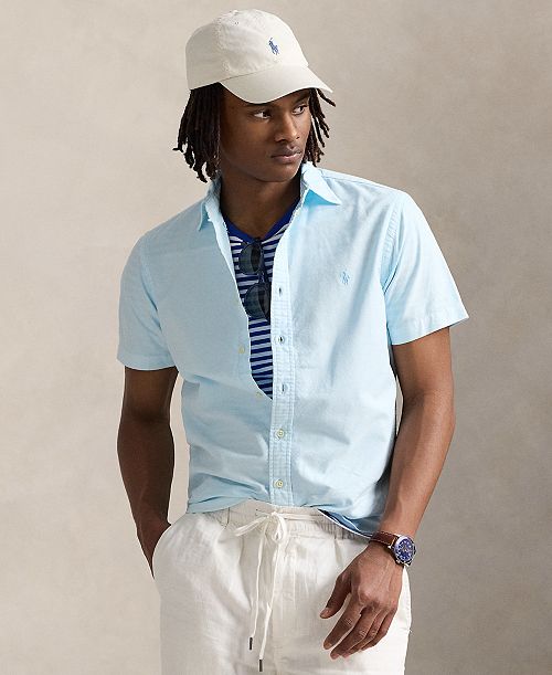 Polo Ralph Lauren Men's Classic-Fit Mineral-Dyed Oxford Shirt Men's Fashion & Accessories