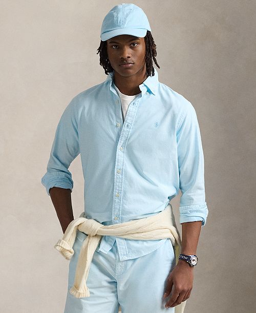 Polo Ralph Lauren Men's Classic Fit Mineral-Dyed Oxford Shirt Men's Fashion & Accessories