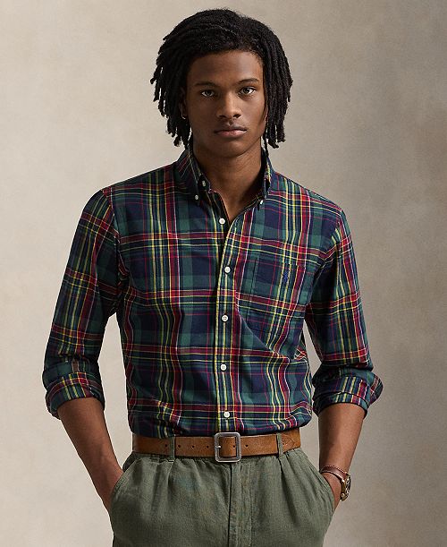 Polo Ralph Lauren Men's Classic-Fit Plaid Performance Shirt Men's Fashion & Accessories