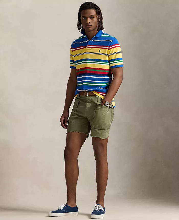 Polo Ralph Lauren Men's Classic-Fit Striped Mesh Polo Shirt Men's Fashion & Accessories