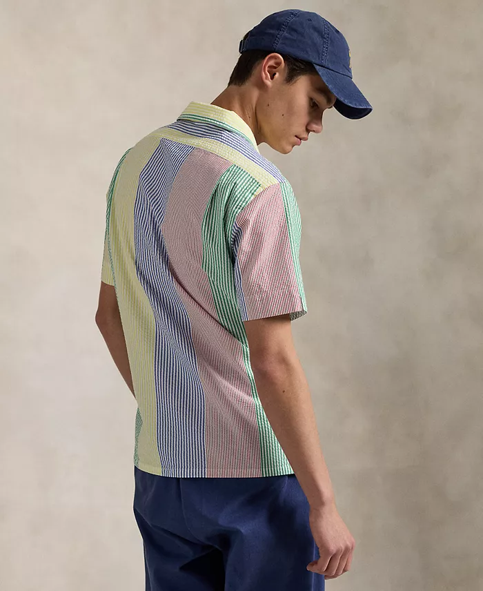 Polo Ralph Lauren Men's Classic-Fit Striped Seersucker Shirt Men's Fashion & Accessories
