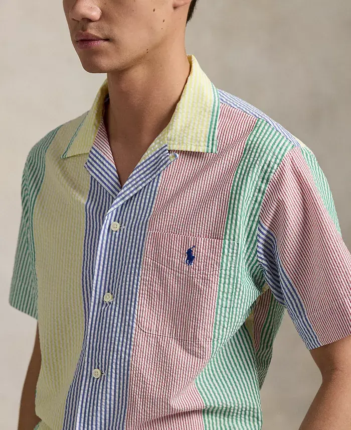 Polo Ralph Lauren Men's Classic-Fit Striped Seersucker Shirt Men's Fashion & Accessories