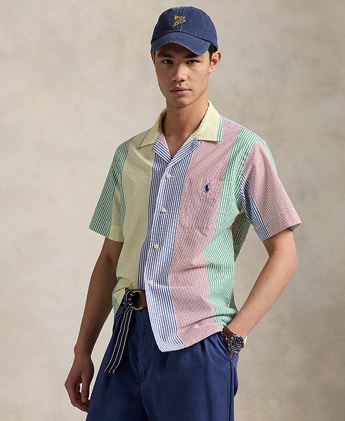 Polo Ralph Lauren Men's Classic-Fit Striped Seersucker Shirt Men's Fashion & Accessories