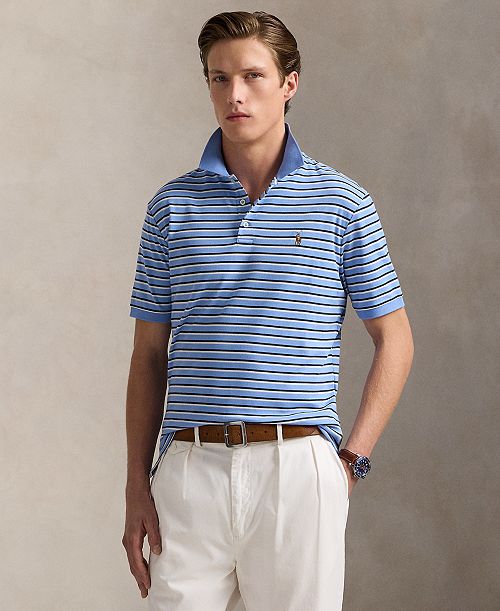 Polo Ralph Lauren Men's Classic-Fit Striped Soft Cotton Polo Men's Fashion & Accessories