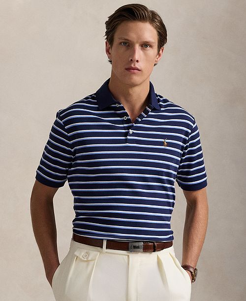 Polo Ralph Lauren Men's Classic-Fit Striped Soft Cotton Polo Men's Fashion & Accessories