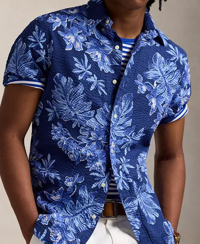 Polo Ralph Lauren Men's Classic-Fit Tropical Seersucker Shirt Men's Fashion & Accessories
