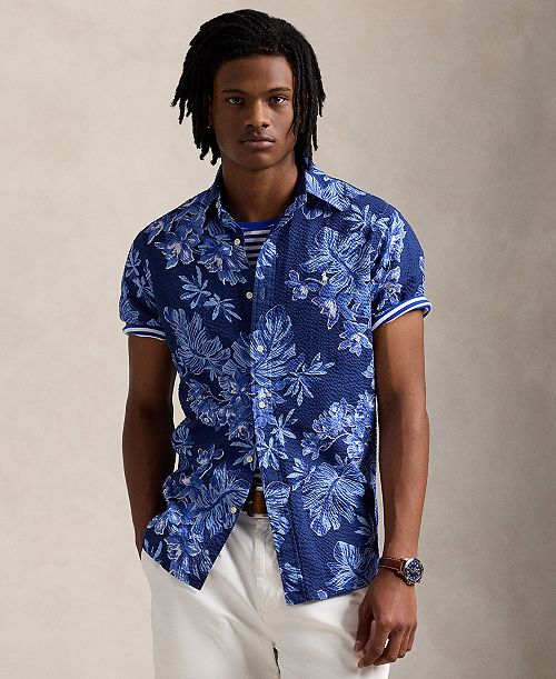 Polo Ralph Lauren Men's Classic-Fit Tropical Seersucker Shirt Men's Fashion & Accessories