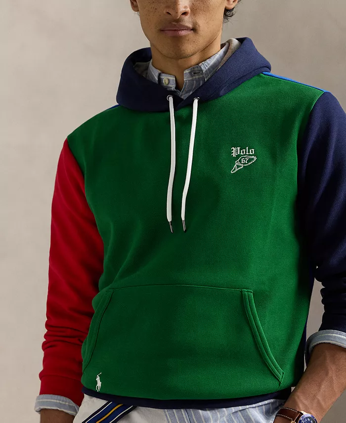 Polo Ralph Lauren Men's Color-Blocked Double-Knit Mesh Hoodie Men's Fashion & Accessories