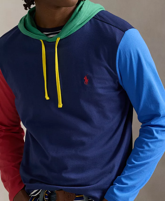 Polo Ralph Lauren Men's Color-Blocked Jersey Hooded T-Shirt Men's Fashion & Accessories