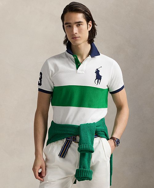 Polo Ralph Lauren Men's Custom Slim Fit Big Pony Mesh Polo Shirt Men's Fashion & Accessories