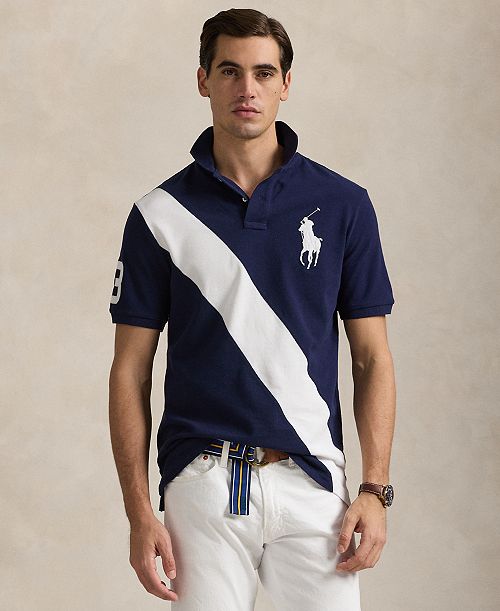 Polo Ralph Lauren Men's Custom Slim Fit Big Pony Mesh Polo Shirt Men's Fashion & Accessories