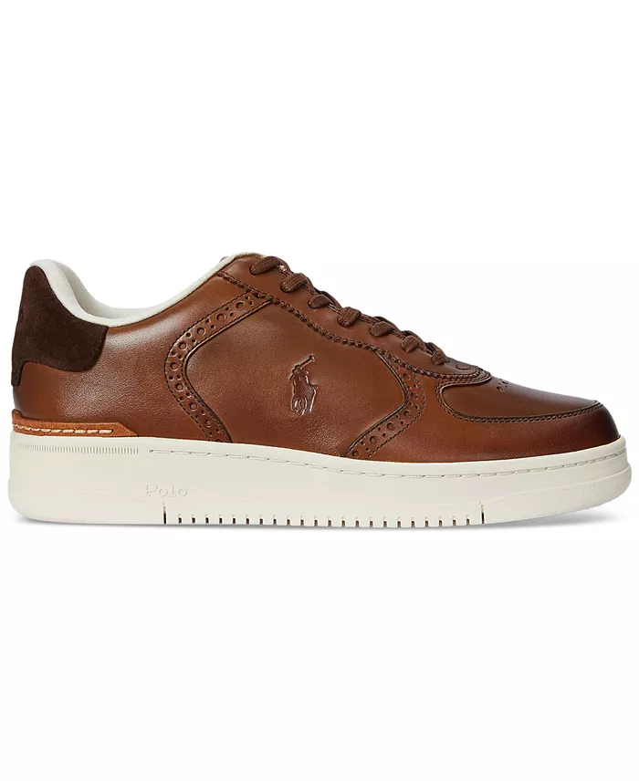 Polo Ralph Lauren Men's Masters Court Burnished Leather Sneaker Men's Shoes