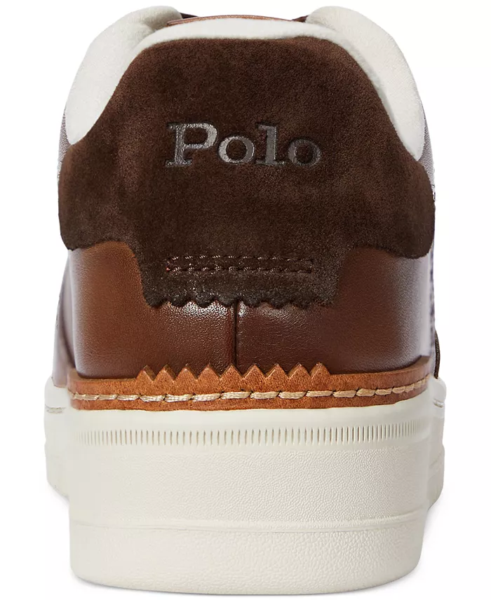 Polo Ralph Lauren Men's Masters Court Burnished Leather Sneaker Men's Shoes