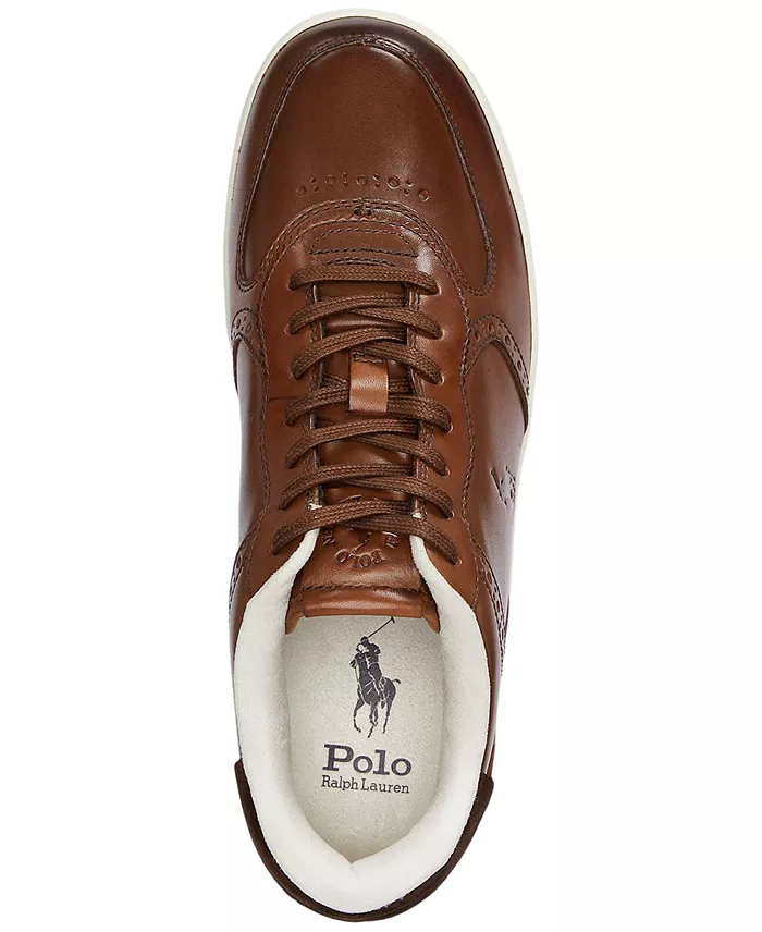 Polo Ralph Lauren Men's Masters Court Burnished Leather Sneaker Men's Shoes