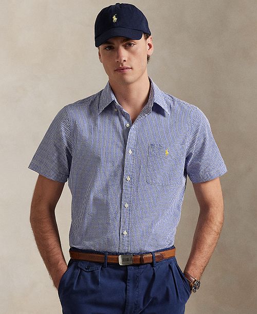 Polo Ralph Lauren Men's RL Prepster Classic-Fit Checked Seersucker Shirt Men's Fashion & Accessories
