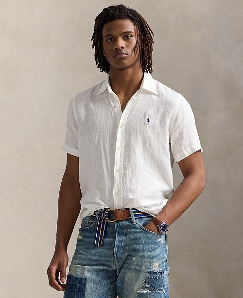 Polo Ralph Lauren Men's Short-Sleeve Linen Button-Up Men's Fashion & Accessories