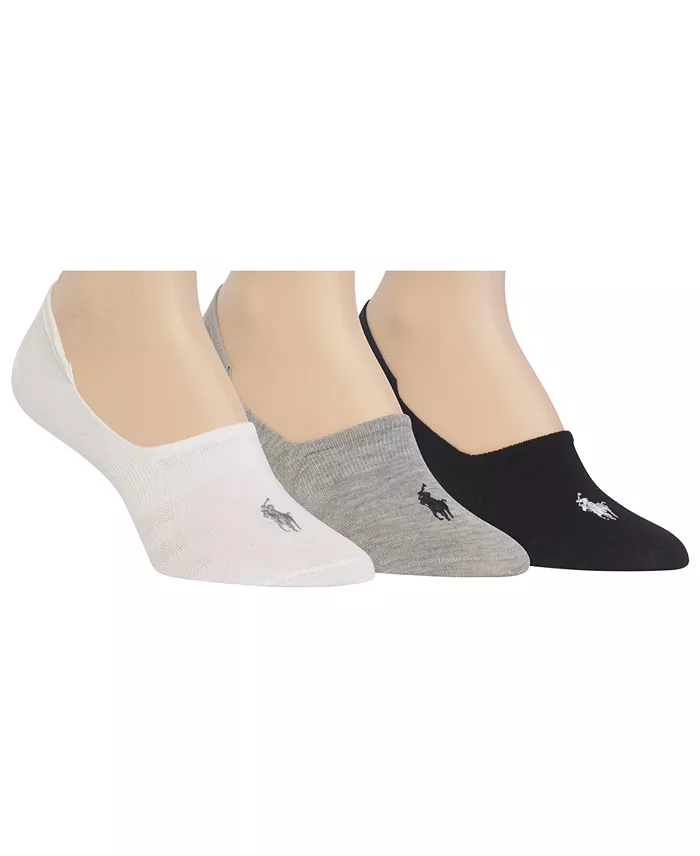 Polo Ralph Lauren Women's 3 Pack Flat Knit Sneaker Liner Socks Women's Fashion Shoes & Accessories
