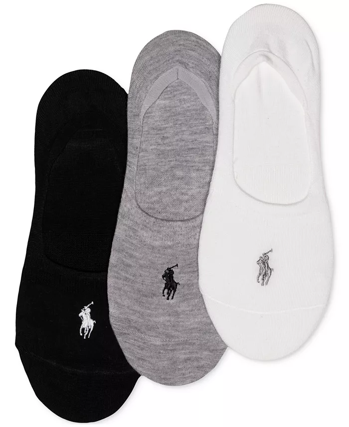 Polo Ralph Lauren Women's 3 Pack Flat Knit Sneaker Liner Socks Women's Fashion Shoes & Accessories