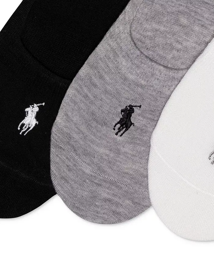 Polo Ralph Lauren Women's 3 Pack Flat Knit Sneaker Liner Socks Women's Fashion Shoes & Accessories