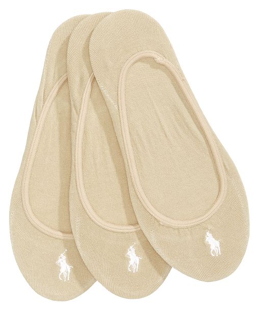 Polo Ralph Lauren Women's 3 Pack Ultra-Low No- Show Sock Liners Women's Fashion Shoes & Accessories
