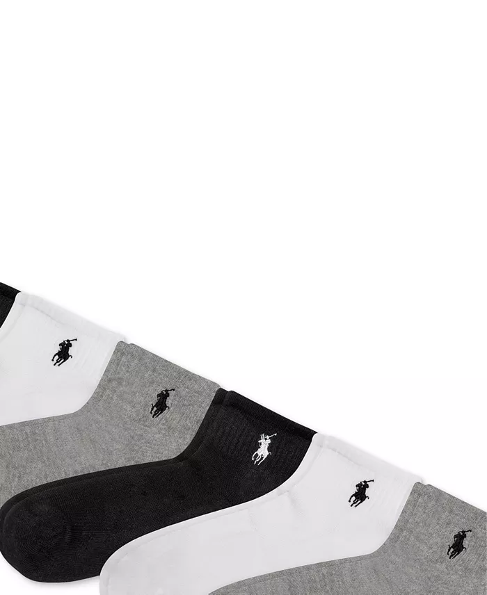 Polo Ralph Lauren Women's 6-Pk. Cushion Quarter Socks Women's Fashion Shoes & Accessories