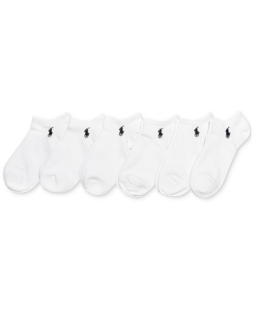 Polo Ralph Lauren Women's 6-Pk. Flat Knit Low-Cut Socks Women's Fashion Shoes & Accessories