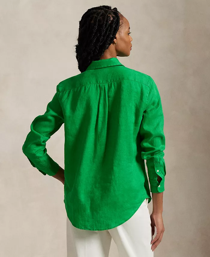 Polo Ralph Lauren Women's Classic-Fit 100% Linen Shirt Women's Fashion Shoes & Accessories