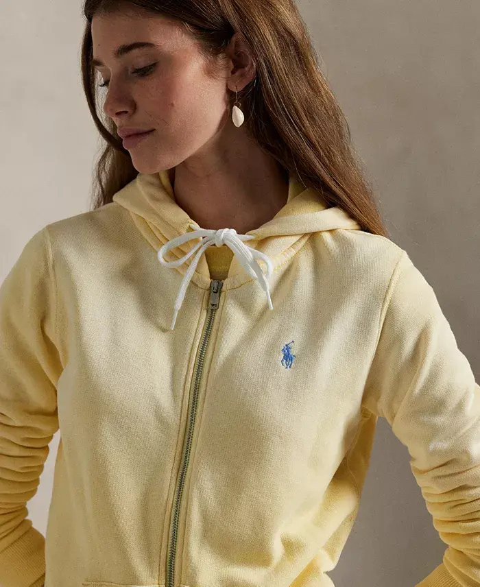 Polo Ralph Lauren Women's Cotton Fleece Full-Zip Hoodie Sweatshirt Women's Fashion Shoes & Accessories