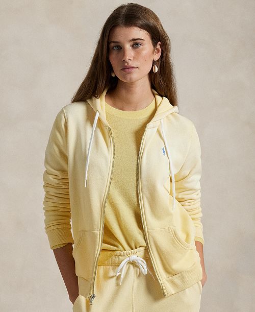 Polo Ralph Lauren Women's Cotton Fleece Full-Zip Hoodie Sweatshirt Women's Fashion Shoes & Accessories