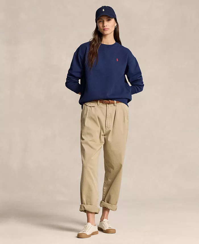 Polo Ralph Lauren Women's Fleece Crewneck Sweatshirt Women's Fashion Shoes & Accessories