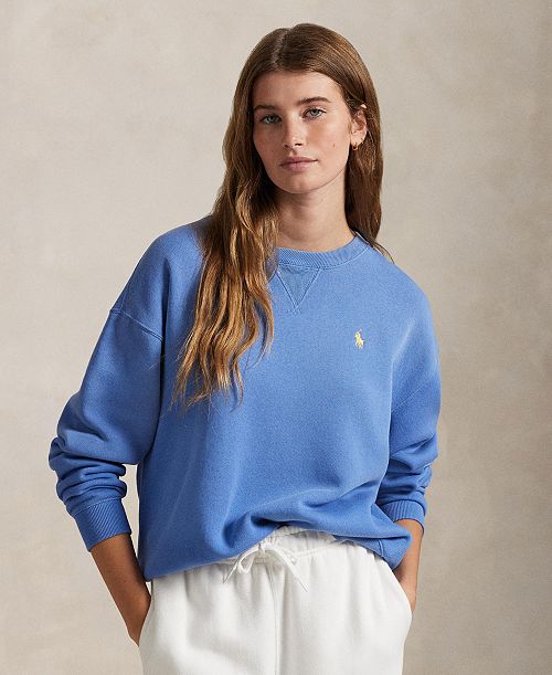 Polo Ralph Lauren Women's Fleece Crewneck Sweatshirt Women's Fashion Shoes & Accessories