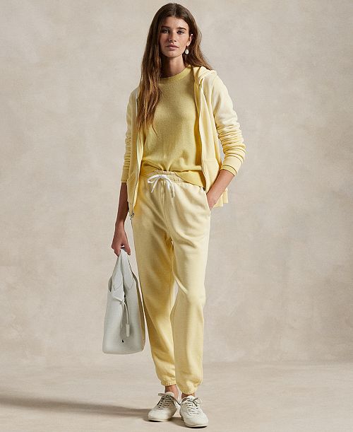 Polo Ralph Lauren Women's Lightweight Fleece Athletic Sweatpants Women's Fashion Shoes & Accessories