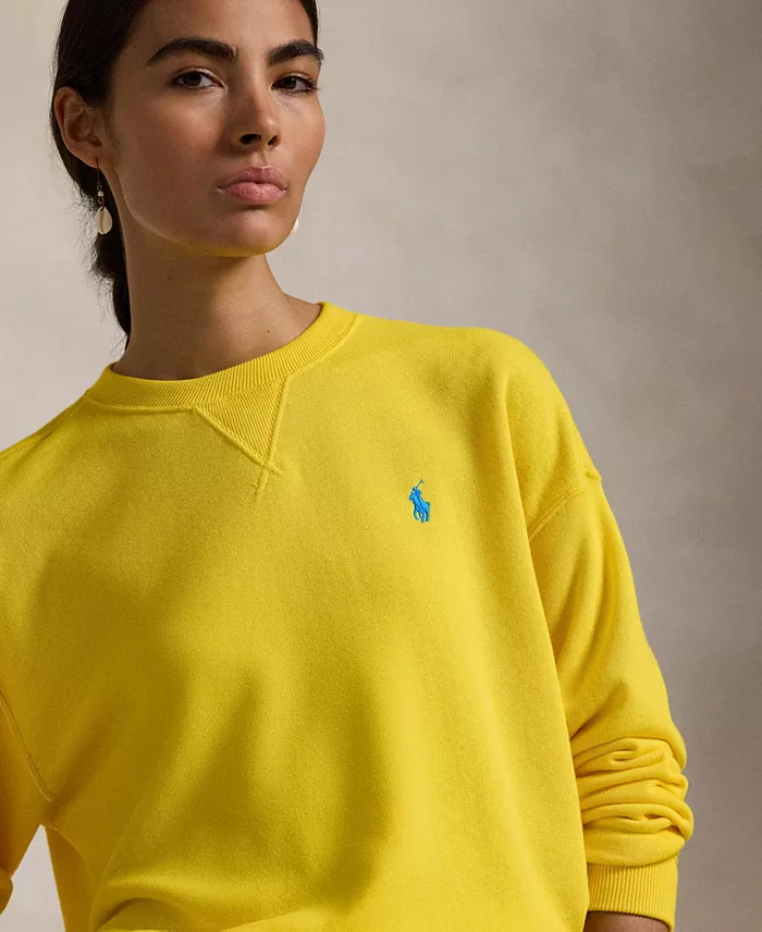 Polo Ralph Lauren Women's Lightweight Fleece Crewneck Pullover Sweatshirt Women's Fashion Shoes & Accessories