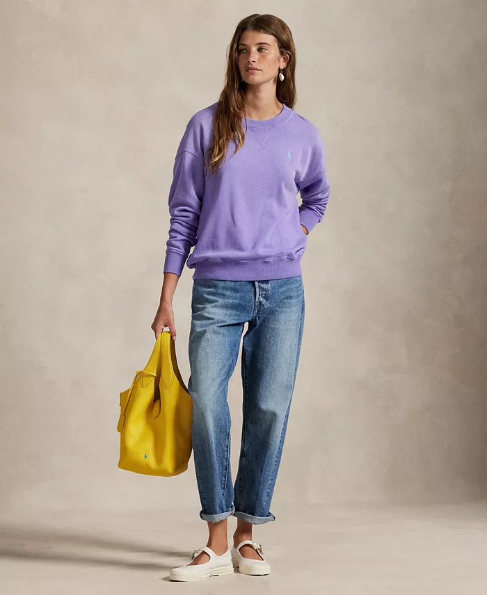 Polo Ralph Lauren Women's Lightweight Fleece Crewneck Sweatshirt Women's Fashion Shoes & Accessories