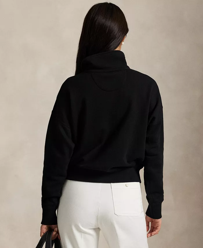 Polo Ralph Lauren Women's Lightweight Fleece Quarter-Zip Sweatshirt Women's Fashion Shoes & Accessories