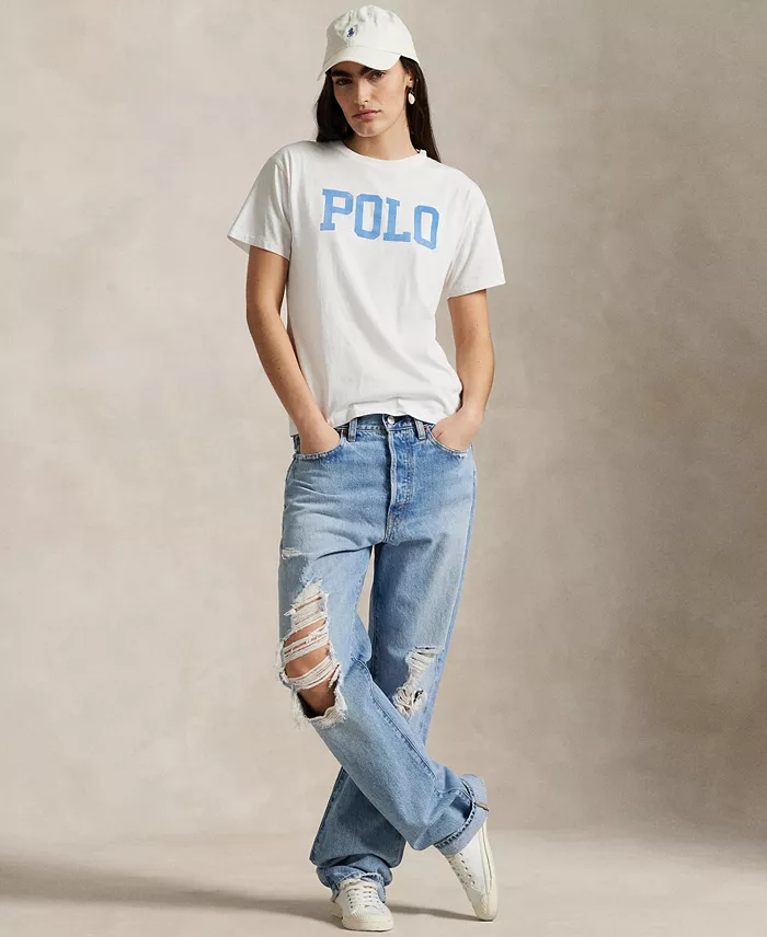 Polo Ralph Lauren Women's Logo Cotton Jersey Crewneck Tee Women's Fashion Shoes & Accessories