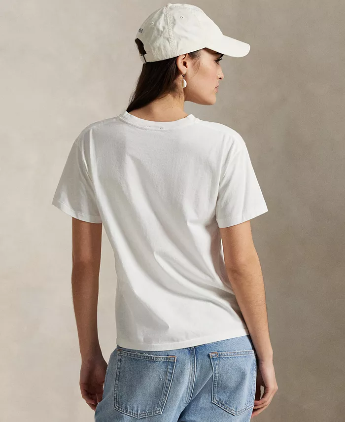 Polo Ralph Lauren Women's Logo Cotton Jersey Crewneck Tee Women's Fashion Shoes & Accessories