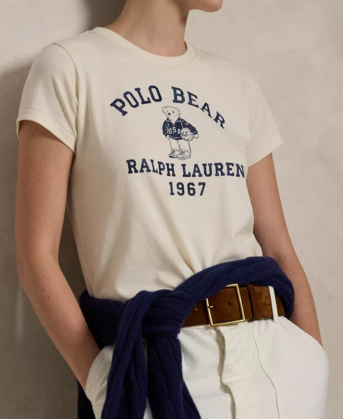 Polo Ralph Lauren Women's Polo Bear Cotton Jersey Tee Women's Fashion Shoes & Accessories