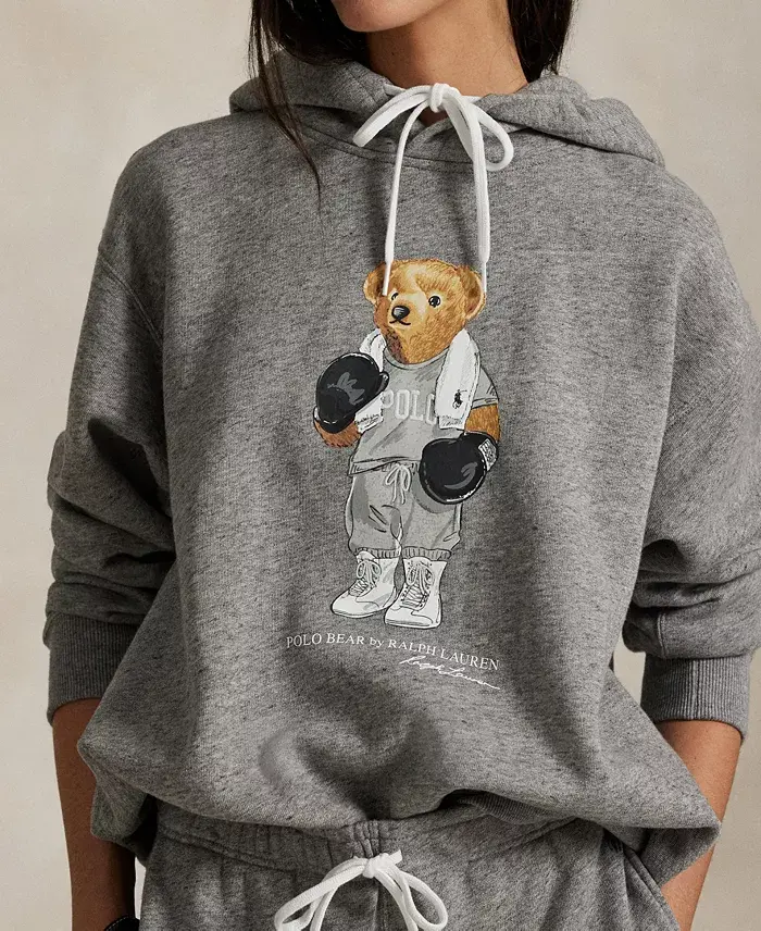 Polo Ralph Lauren Women's Polo Bear Fleece Hoodie Sweatshirt Women's Fashion Shoes & Accessories