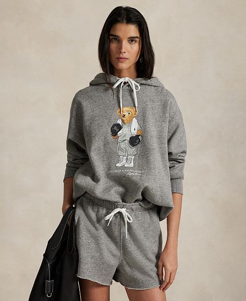 Polo Ralph Lauren Women's Polo Bear Fleece Hoodie Sweatshirt Women's Fashion Shoes & Accessories
