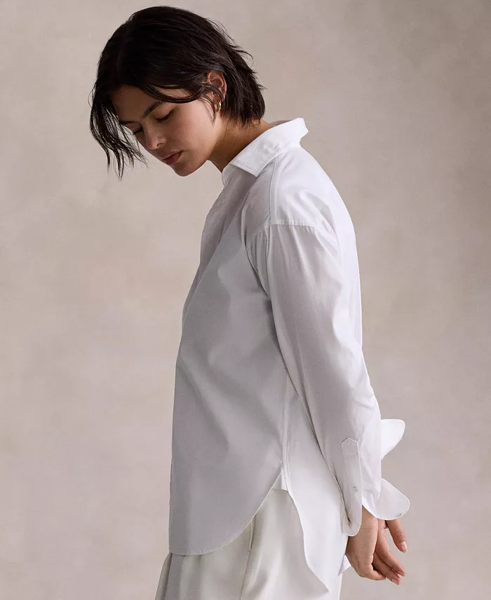 Polo Ralph Lauren Women's Relaxed-Fit Cotton Shirt Women's Fashion Shoes & Accessories