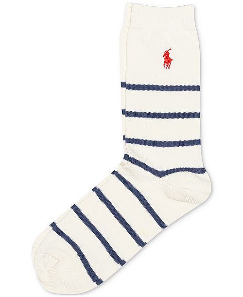 Polo Ralph Lauren Women's St. James Stripe Crew Sock 79405 Women's Fashion Shoes & Accessories