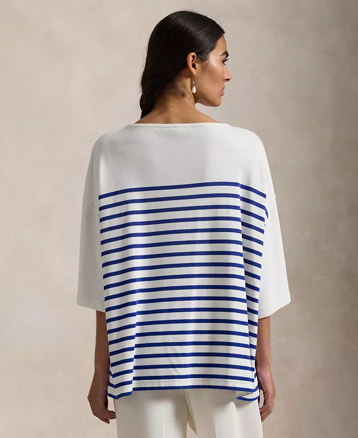 Polo Ralph Lauren Women's Striped Boatneck Mariner Tee Women's Fashion Shoes & Accessories